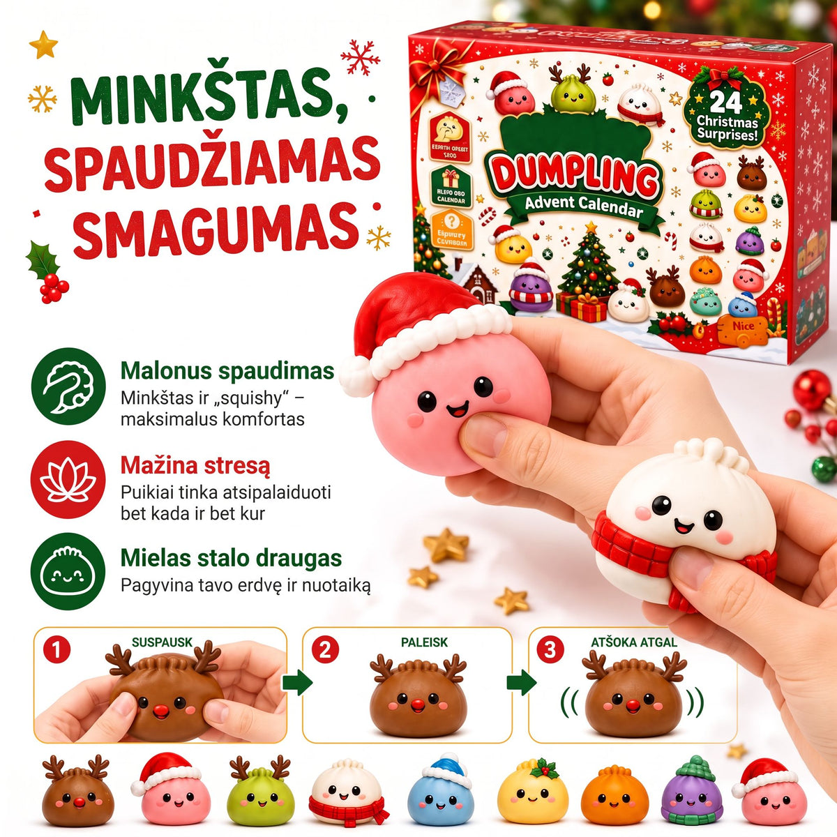 Dumpling Squishy advento kalendorius