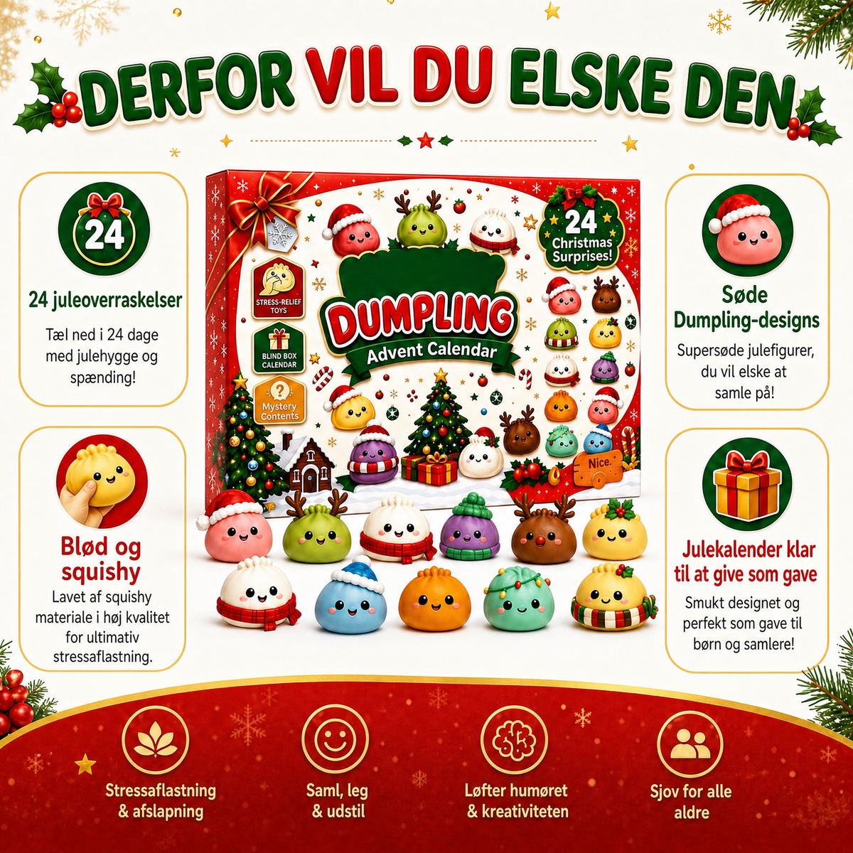 2026 Dumpling Squishy Julekalender