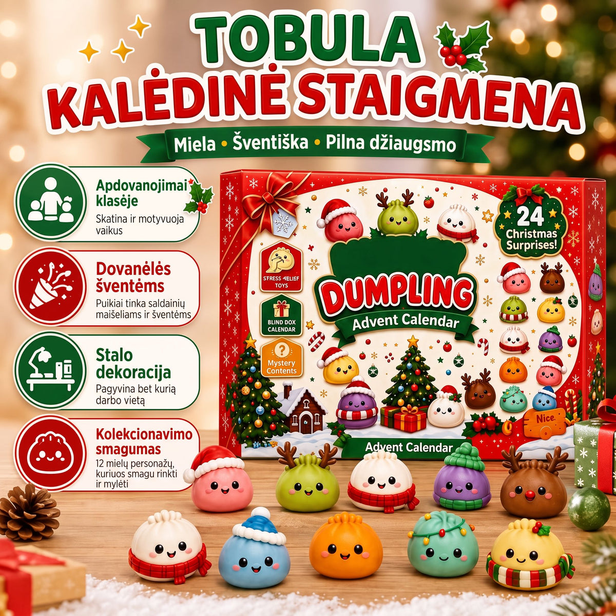 Dumpling Squishy advento kalendorius