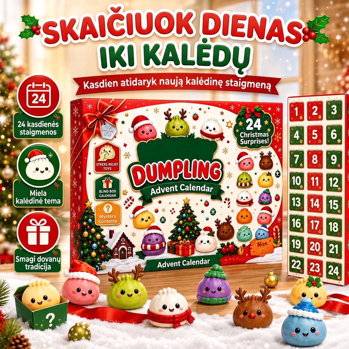 Dumpling Squishy advento kalendorius