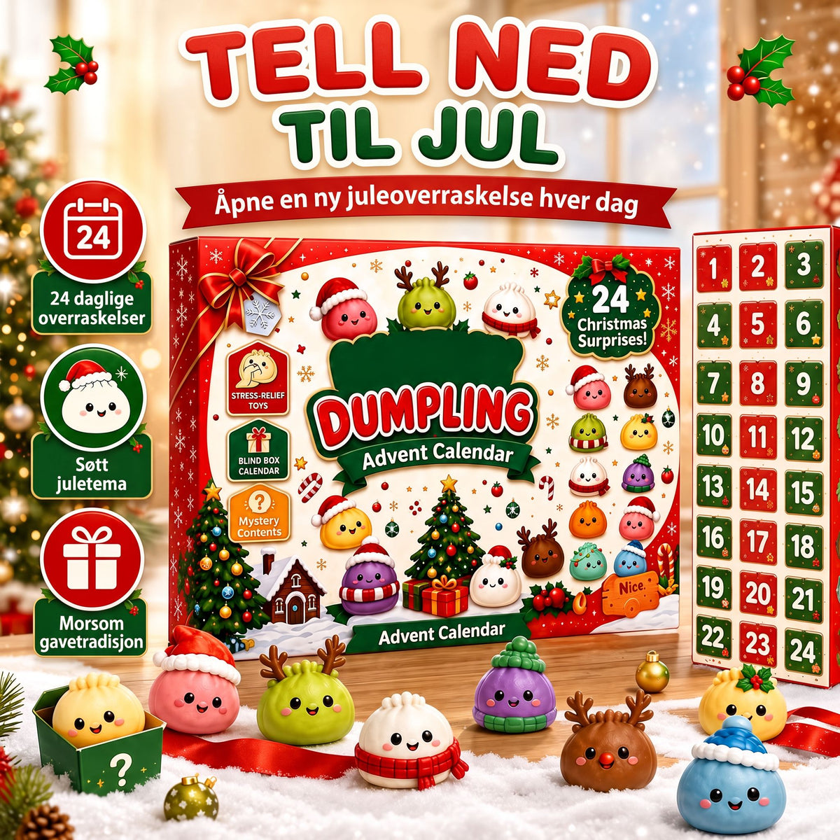 Dumpling Squishy-julekalender 2026