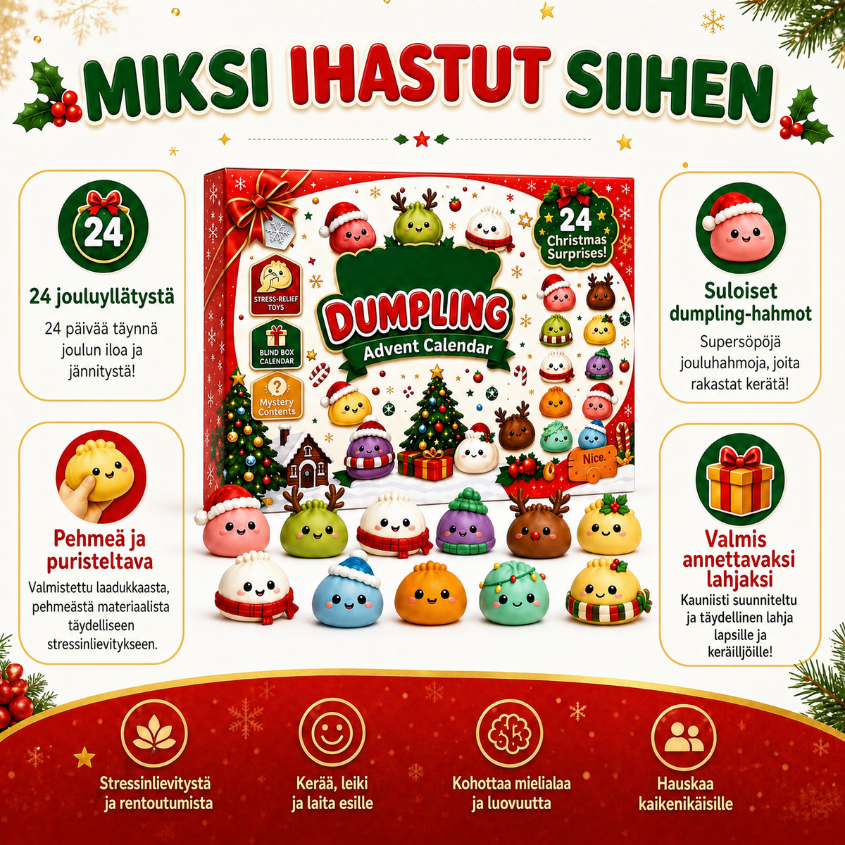 2026 Dumpling Squishy Joulukalenterit
